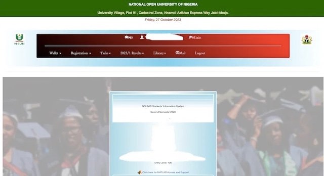 noun student portal main page