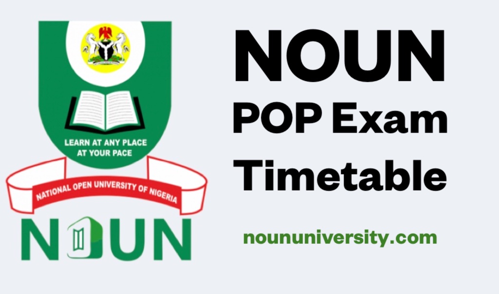 NOUN POP Exam Timetable (Draft) 2025_2 Academic Session