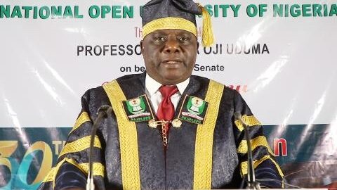 Professor Uduma Oji Uduma ,VC presenting at the NOUN 30th matriculation ceremony