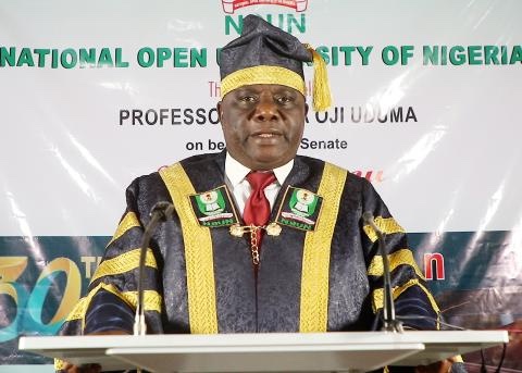 Professor Uduma Oji Uduma ,VC presenting at the NOUN 30th matriculation ceremony
